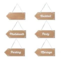 PANCARTES SIGNALETIQUE MARIAGE X 6