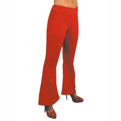 Pantalon Luxe Femme Disco Hippie - Rouge