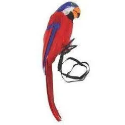 PERROQUET EN PLUMES DECORATIF ROUGE