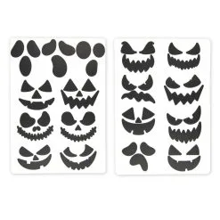 Planches De 17 Stickers Visages Halloween