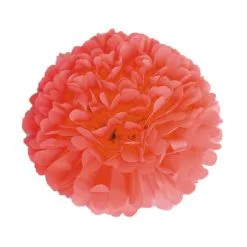Pompom Satin Corail 40 Cm