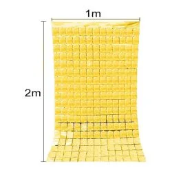 Rideau Carré Métallisé 100 X 200 Cm - Or