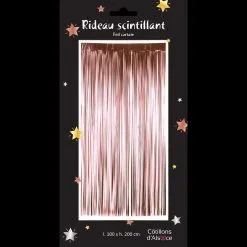Rideau Frangé Métallisé 100 X 200 Cm - Rose Gold