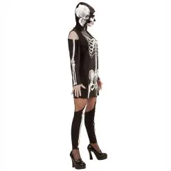 Robe Adulte Squelette Avec Capuche Femme 6 Robe Adulte Squelette Avec Capuche Femme -COSTUMED’HALLOWEEN robe adulte squelette avec capuche femme farfouil en fete deguisements 31595749