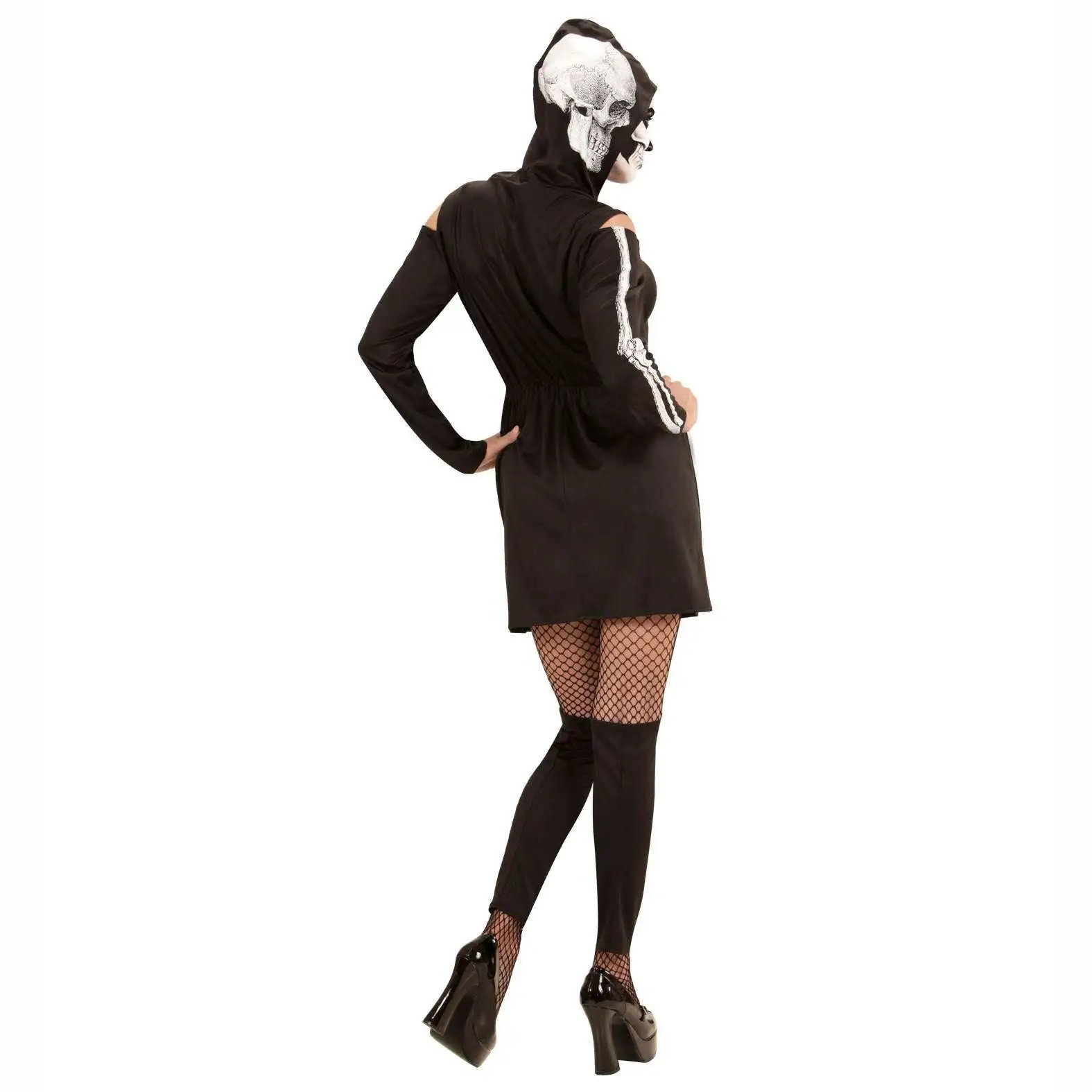 Robe Adulte Squelette Avec Capuche Femme 4 Robe Adulte Squelette Avec Capuche Femme – Image 4