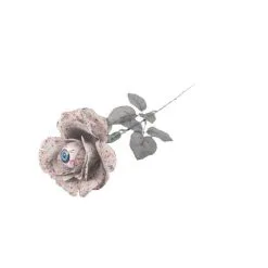 ROSE TISSU AVEC OEIL BLANC SANGLANT 50CM
