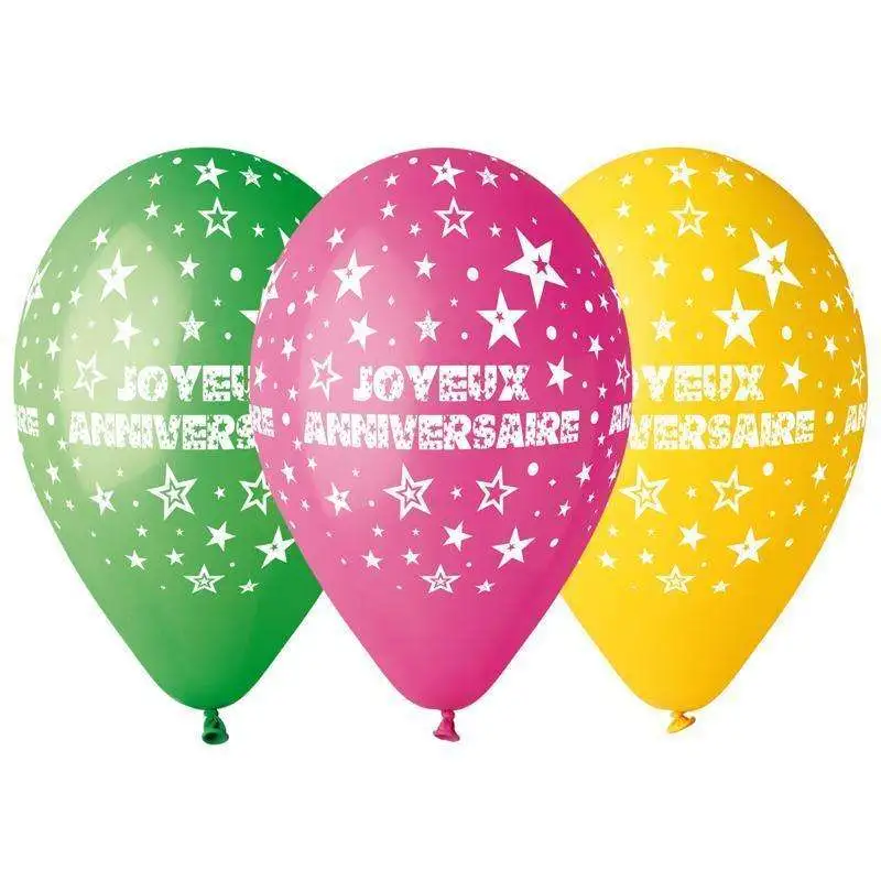 SACHET 10 BALLONS JOYEUX ANNIVERSAIRE MULTI TOUT AUTOUR DIAMETRE 30CM 1 SACHET 10 BALLONS JOYEUX ANNIVERSAIRE MULTI TOUT AUTOUR DIAMETRE 30CM