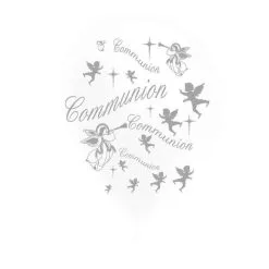 SACHET DE 10 BALLONS LATEX 1 FACE COMMUNION BLANC IMPRESSION NOIRE
