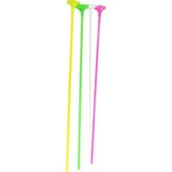 SACHET DE 12 TIGES A BALLONS EN PLASTIQUE