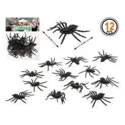 SACHET DE 12 ARAIGNÉES DE 6 X 3 CM