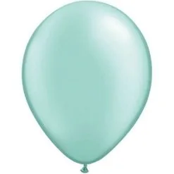 SACHET DE 25 BALLONS VERT MENTHE PASTEL PEARL 11" QUALATEX