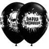 SACHET DE 6 BALLONS NOIRS SQUELETTES HANTÉS 11" QUALATEX