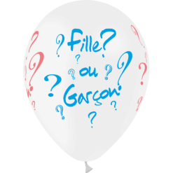 Sachet De 8 Ballons Blancs Garçon Ou Fille 11" 30 Cm Balloonia®