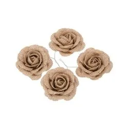 SET 4 ROSES JUTE 5CM