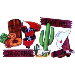 SET DE 6 DECORATIONS WESTERN