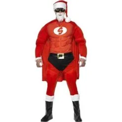 Smiffys SUPER PERE NOEL MUSCLE ROUGE