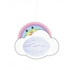 Suspension Arc-en-ciel Alvéolé 20 Cm Baby Licorne