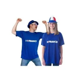 Tee-Shirt Mixte Bleu "I Love France"