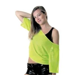 Tee-shirt Résille Années 80 Vert Fluo