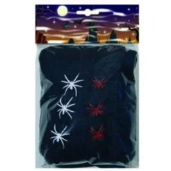 TOILE D'ARAIGNEE NOIRE 100GR + 5 ARAIGNEES