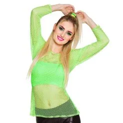 Boland Top Femme En Résille Vert Fluo Années 80
