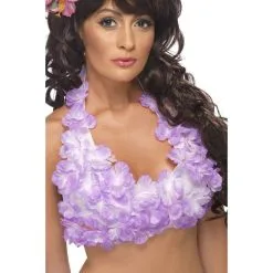 Smiffys TOP FLEURS HAWAI ROSE OU VIOLET ASSORTIS