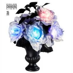 VASE AVEC ROSES BLANCHES LUMINEUSES -COSTUMED’HALLOWEEN vase avec roses blanches lumineuses farfouil en fete decorations 31595791