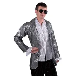 VESTE ADULTE HOMME SEQUINS - ARGENT - 50-52 54-56