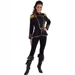 Veste Adulte Luxe Dresseur De Cirque Noir Femme
