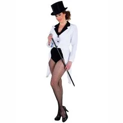 Veste Queue De Pie Luxe Adulte Femme - Blanc